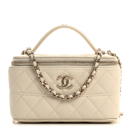 Chanel Caviar Quilted Trendy Handle Mini Vanity Ecru 1 of 12