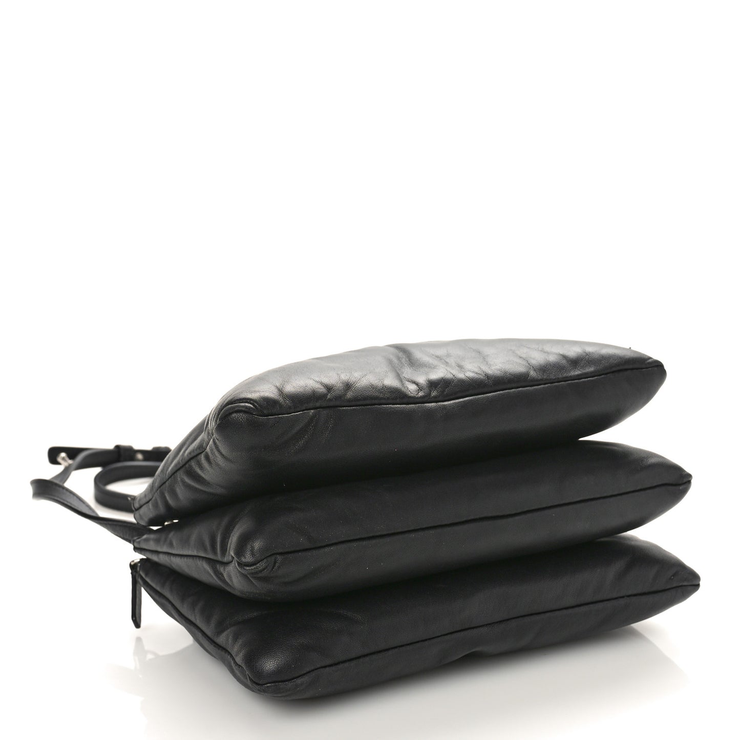 Lambskin Small Pillow Trio Crossbody Bag Black