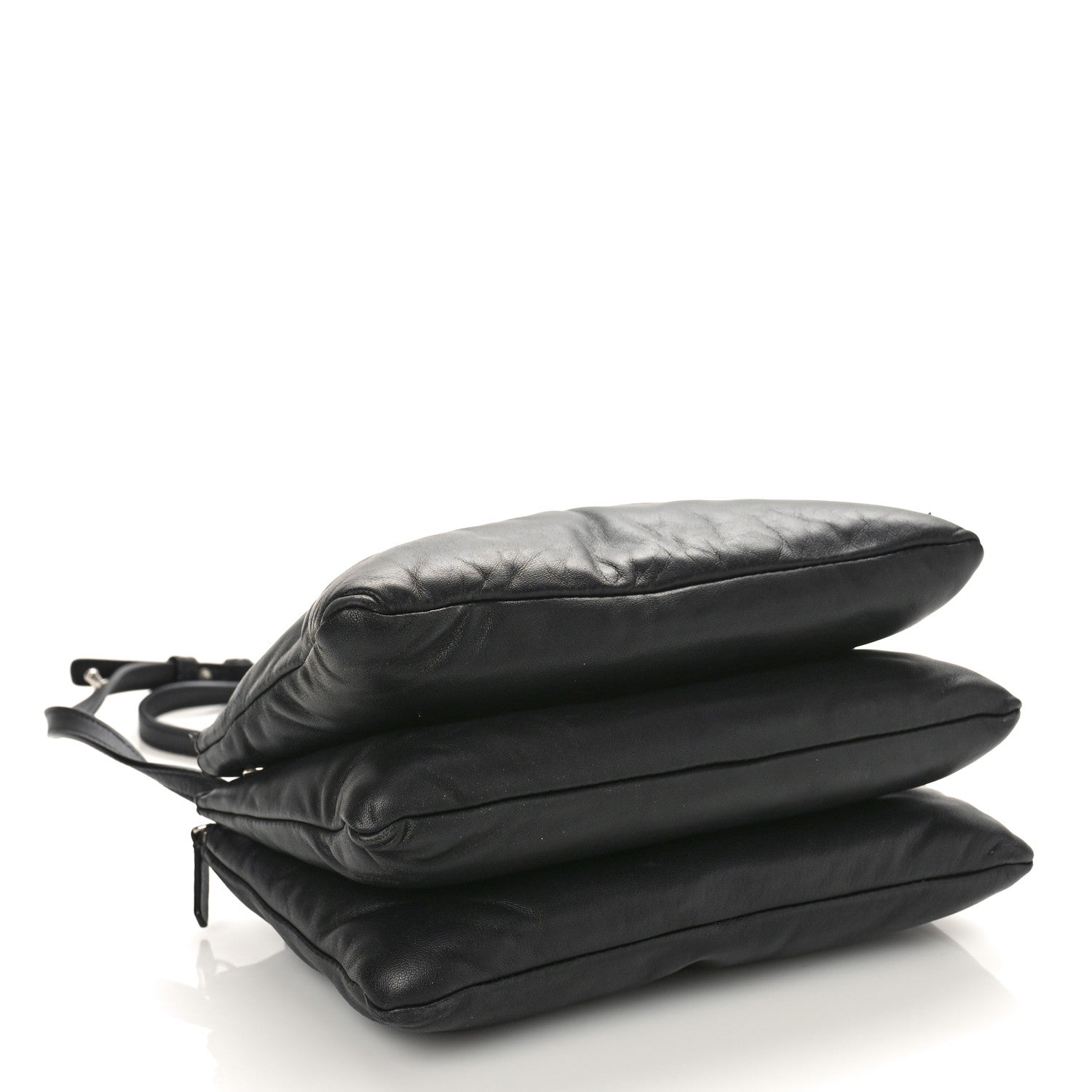 Celine Lambskin Small Pillow Trio Crossbody Bag Black 4 of 9