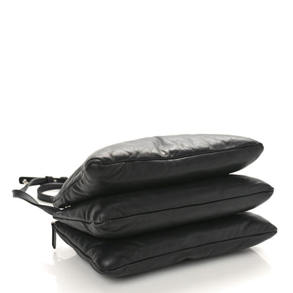 Celine Lambskin Small Pillow Trio Crossbody Bag Black 4 of 9