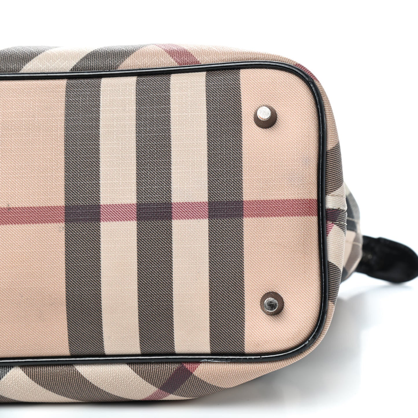 Nova Check Patent Trim Shopper Tote Black