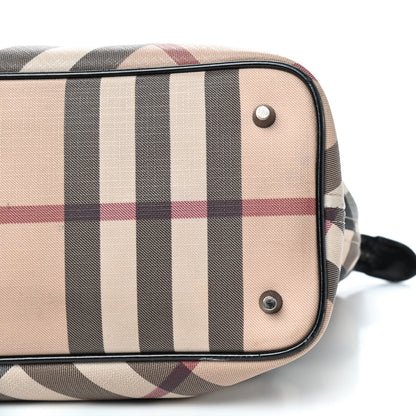Burberry Nova Check Patent Trim Shopper Tote Black 7 of 12