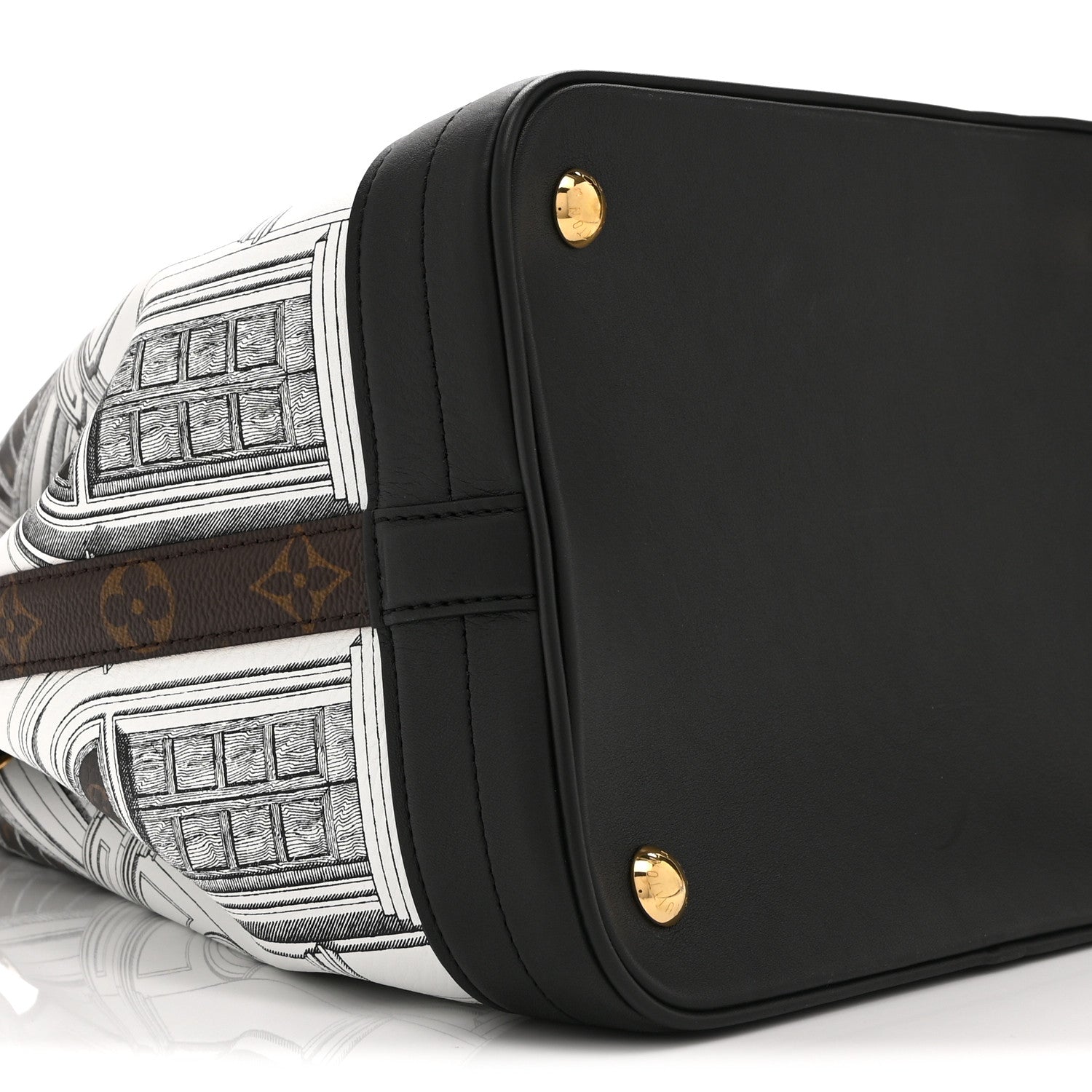 Louis Vuitton X FORNASETTI Calfskin Architettura Noe MM Black White 8 of 9