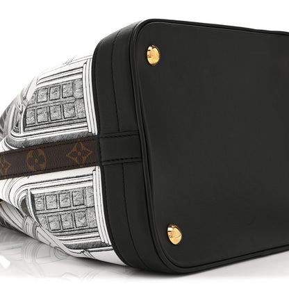 Louis Vuitton X FORNASETTI Calfskin Architettura Noe MM Black White 8 of 9