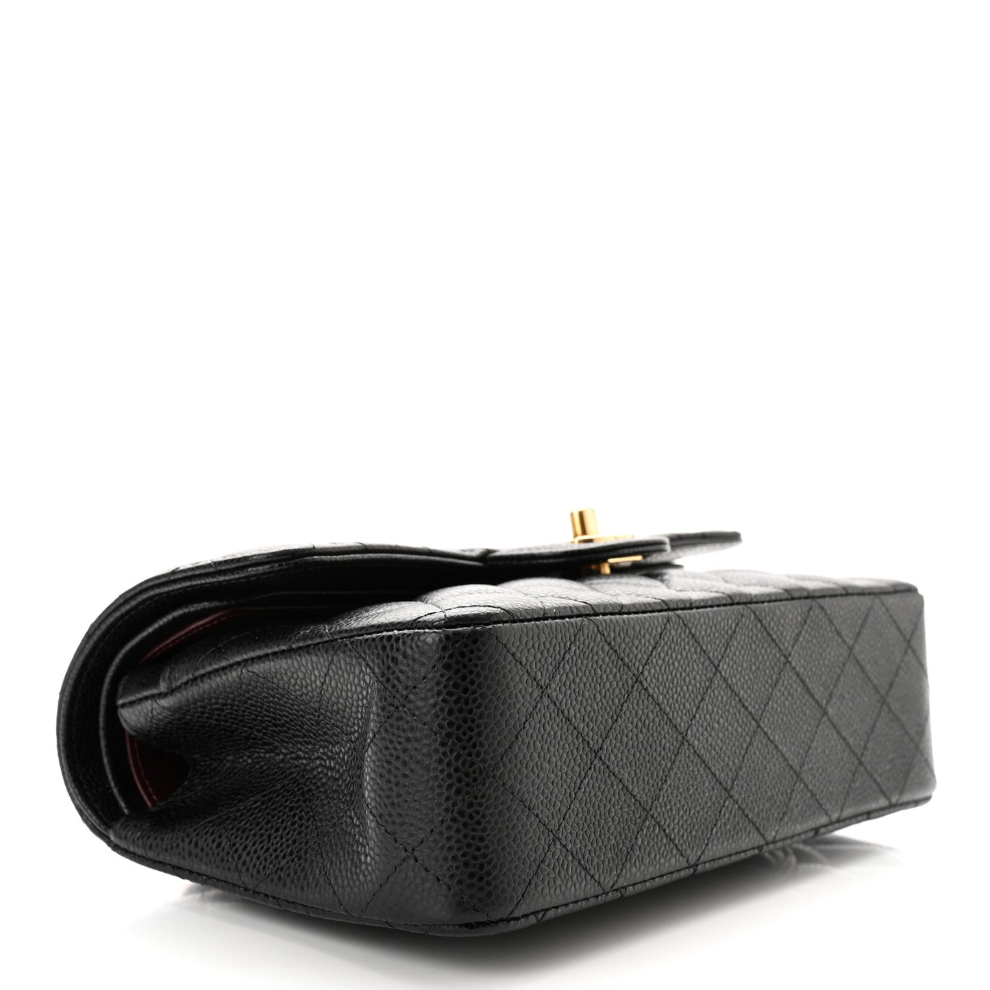 Caviar Quilted Small Double Flap Black