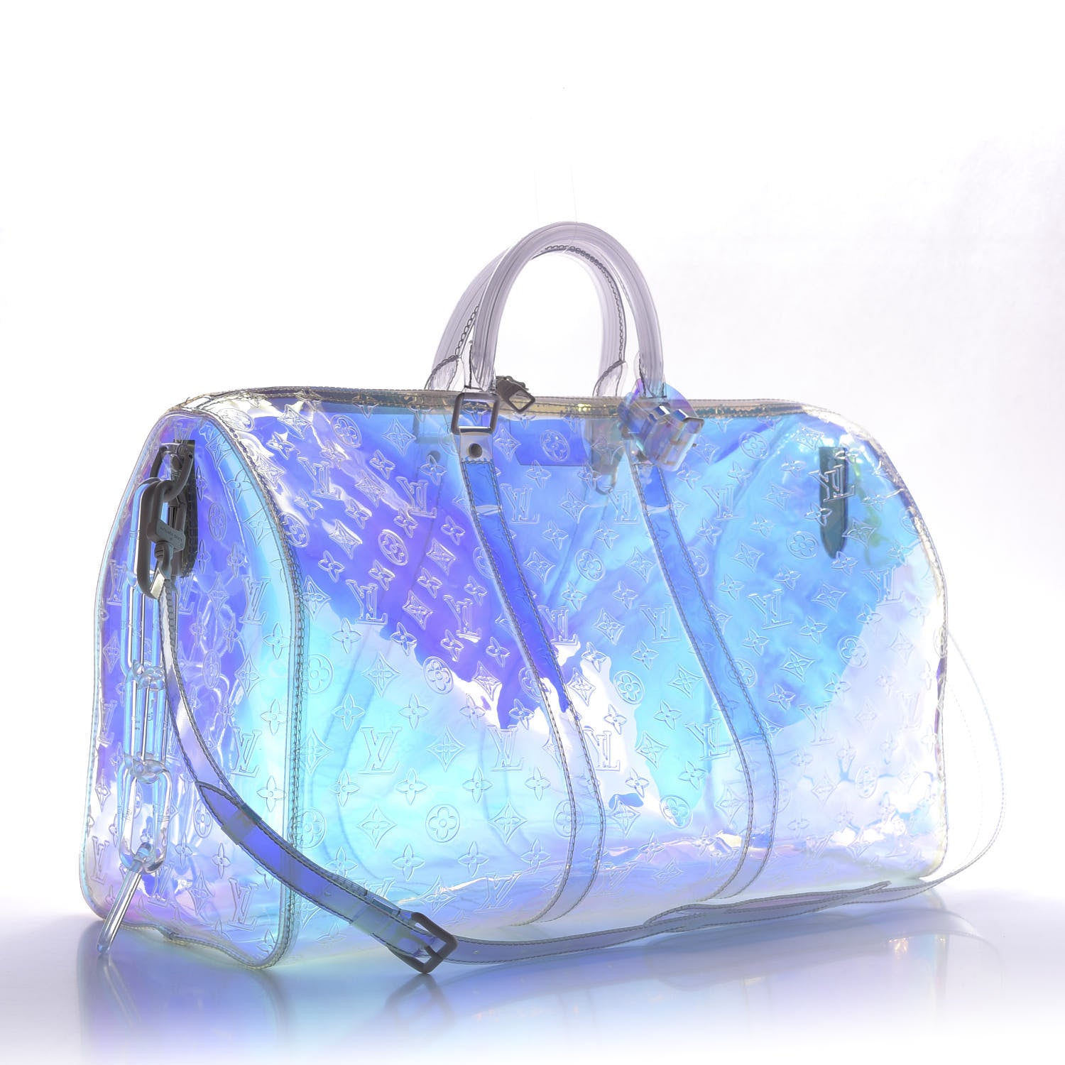 Louis Vuitton PVC Monogram Keepall Bandouliere 50 Iridescent Prism 2 of 9