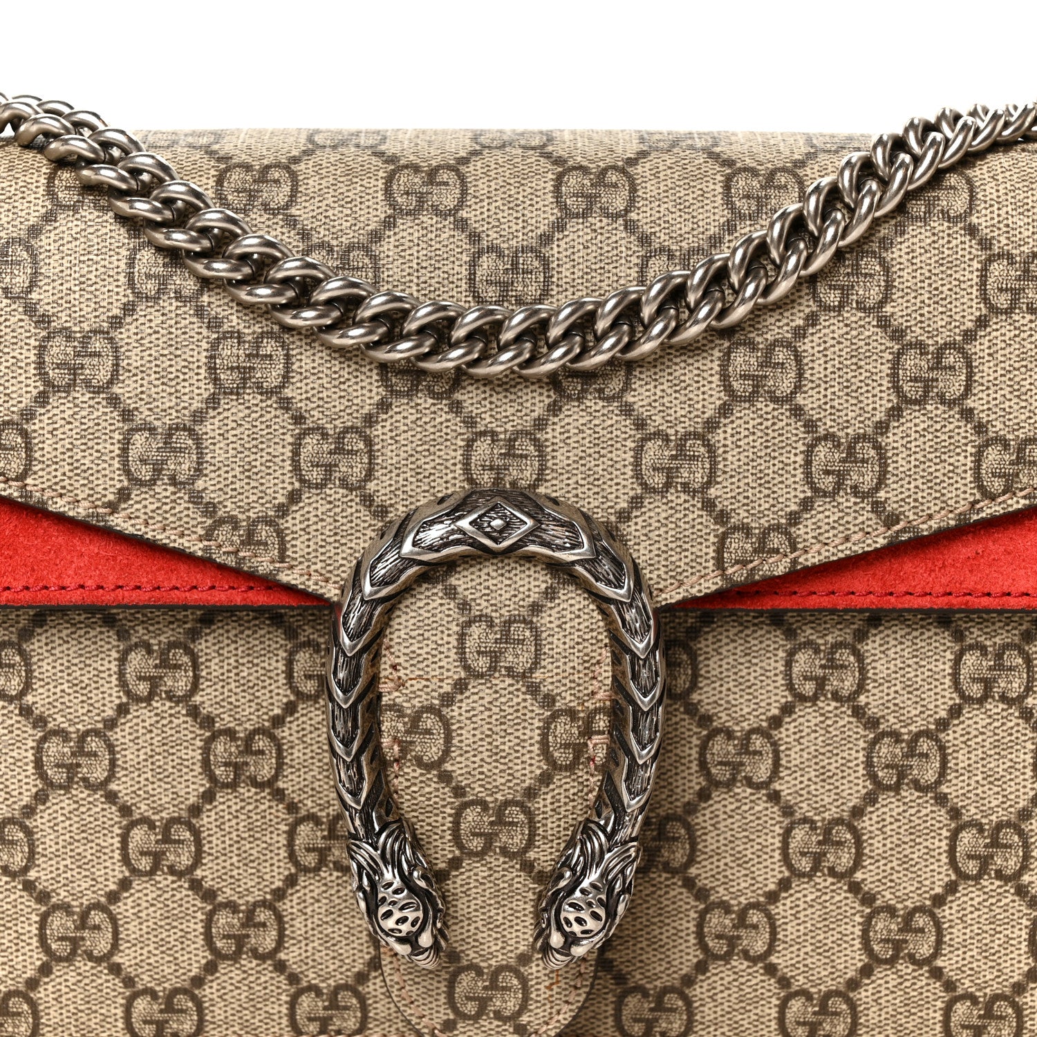 Gucci GG Supreme Monogram Small Dionysus Shoulder Bag Red 8 of 10