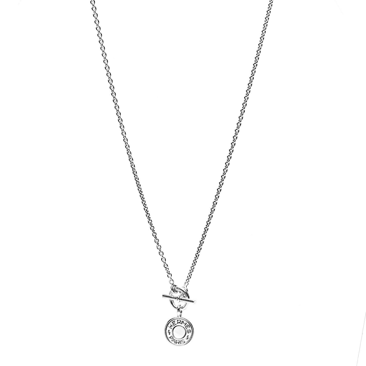 Hermes Sterling Silver Amulettes H Confettis Pendant Necklace 1 of 3