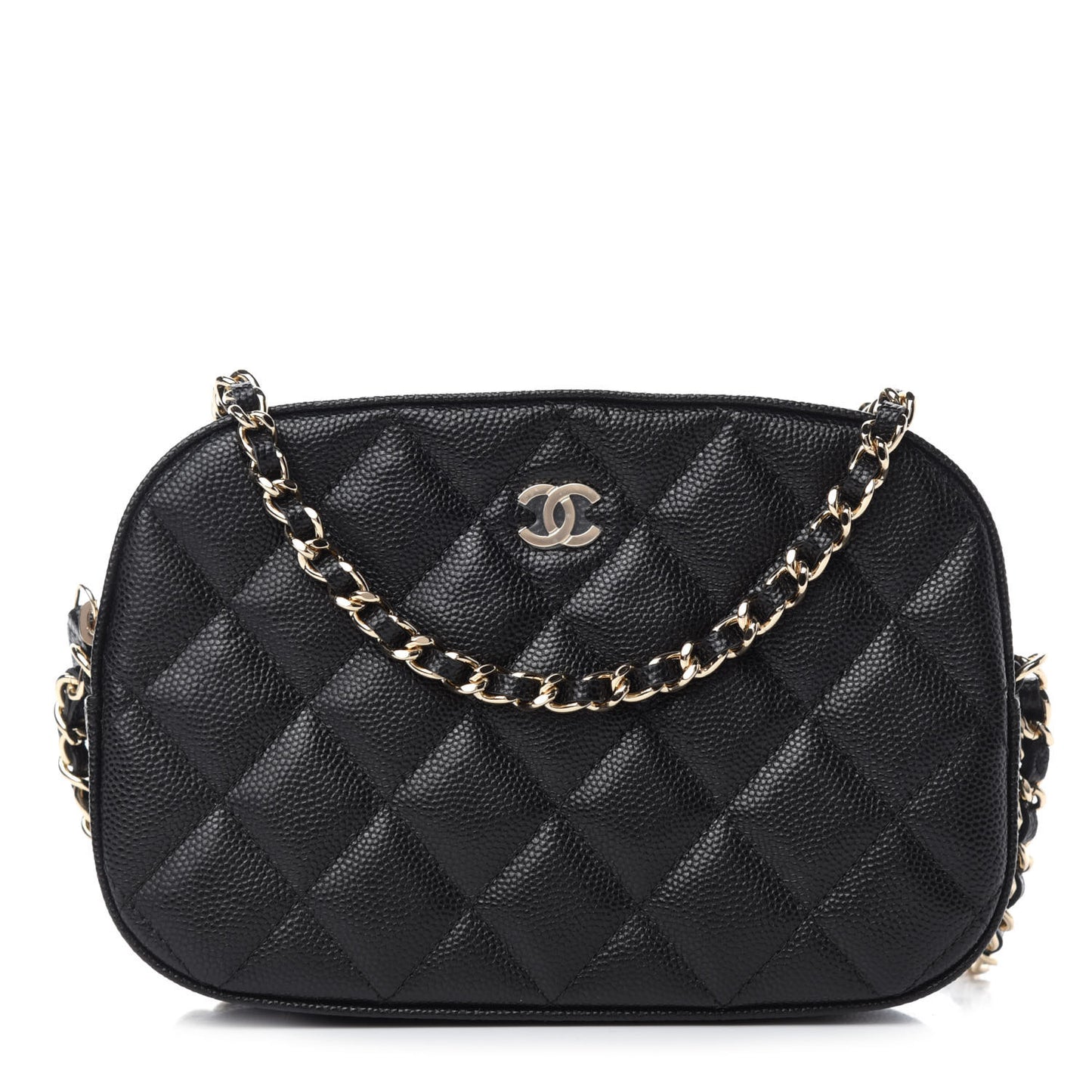 Caviar Quilted Vanity With Chain Black