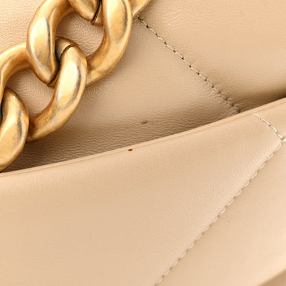Chanel Lambskin Quilted Large Chanel 19 Flap Beige 11 of 11