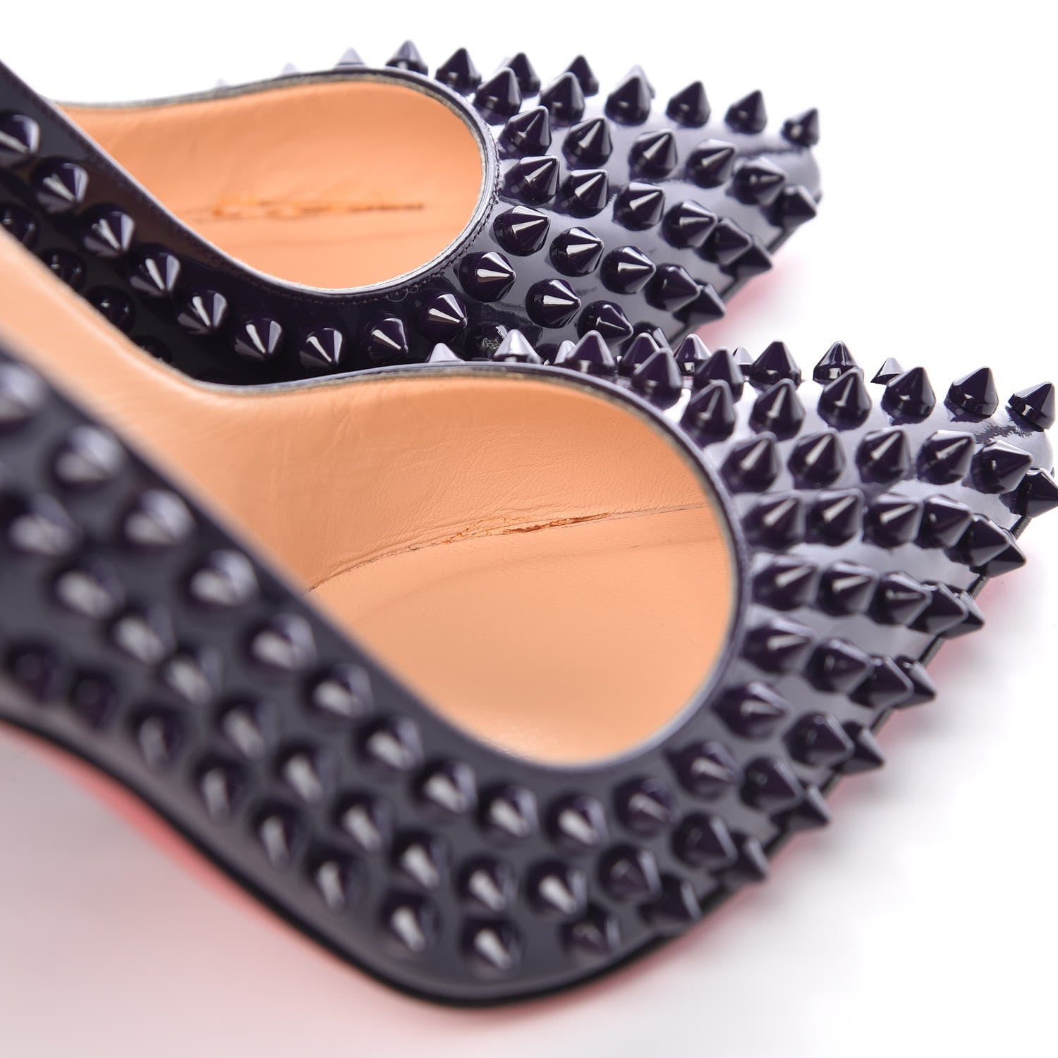 Christian Louboutin Patent Pigalle Spikes 100 Pumps 37.5 Iris 13 of 14