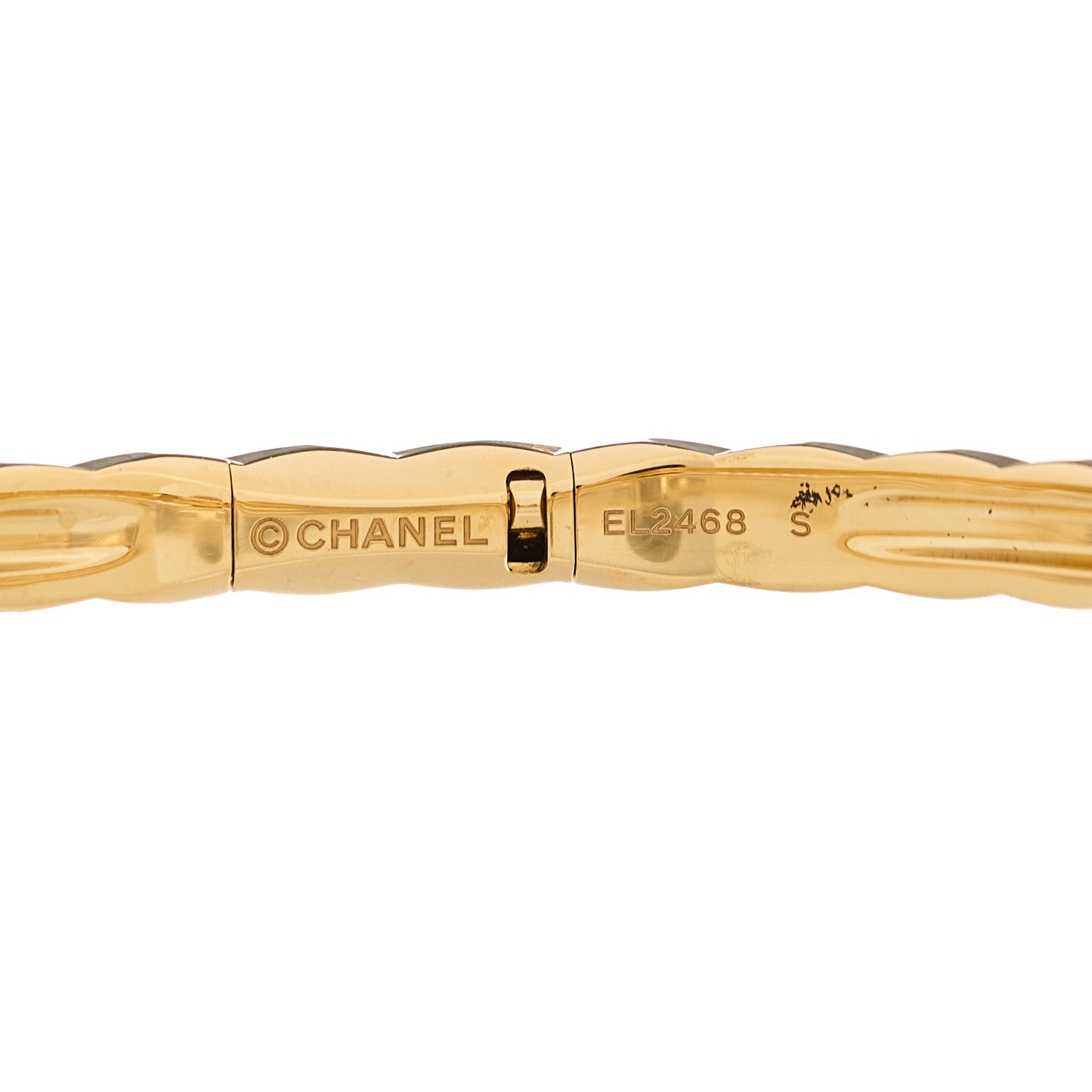 Chanel 18K Yellow Gold Mini Coco Crush Bangle Bracelet S 3 of 4
