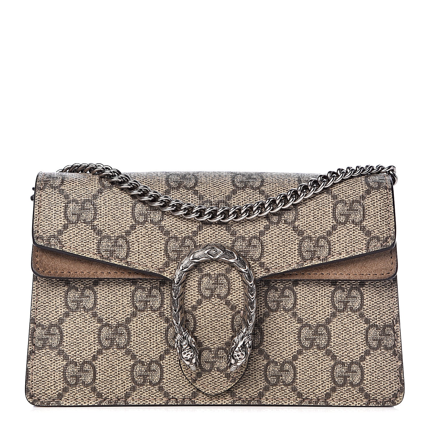 Gucci GG Supreme Monogram Super Mini Dionysus Shoulder Bag Taupe 1 of 12