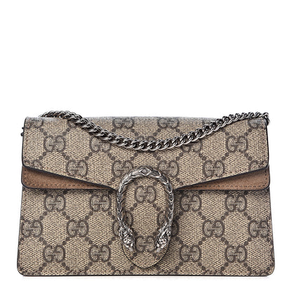 Gucci GG Supreme Monogram Super Mini Dionysus Shoulder Bag Taupe 1 of 12