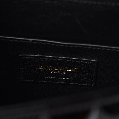 Saint Laurent Patent Matelasse Monogram Large Vicky Chain Bag Black 6 of 10