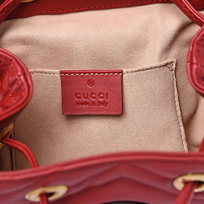 Gucci Calfskin Matelasse GG Marmont Flap Backpack Hibiscus Red 6 of 9