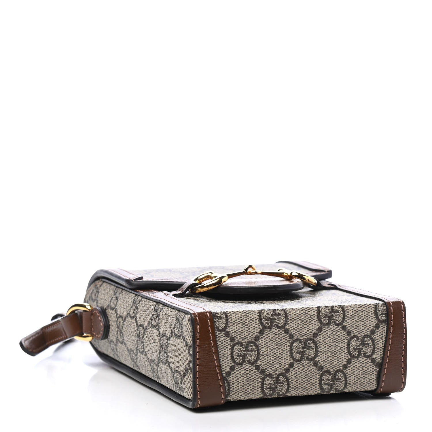 Gucci GG Supreme Monogram Mini Horsebit 1955 Crossbody Bag Beige Brown Sugar 3 of 8