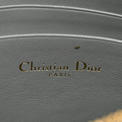 Christian Dior Calfskin Cannage Caro Zipped Pouch With Chain Grey 8 of 12