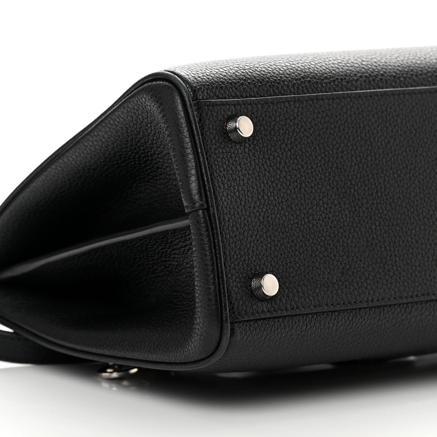 Grainy Calfskin Small Zumi Top Handle Bag Black