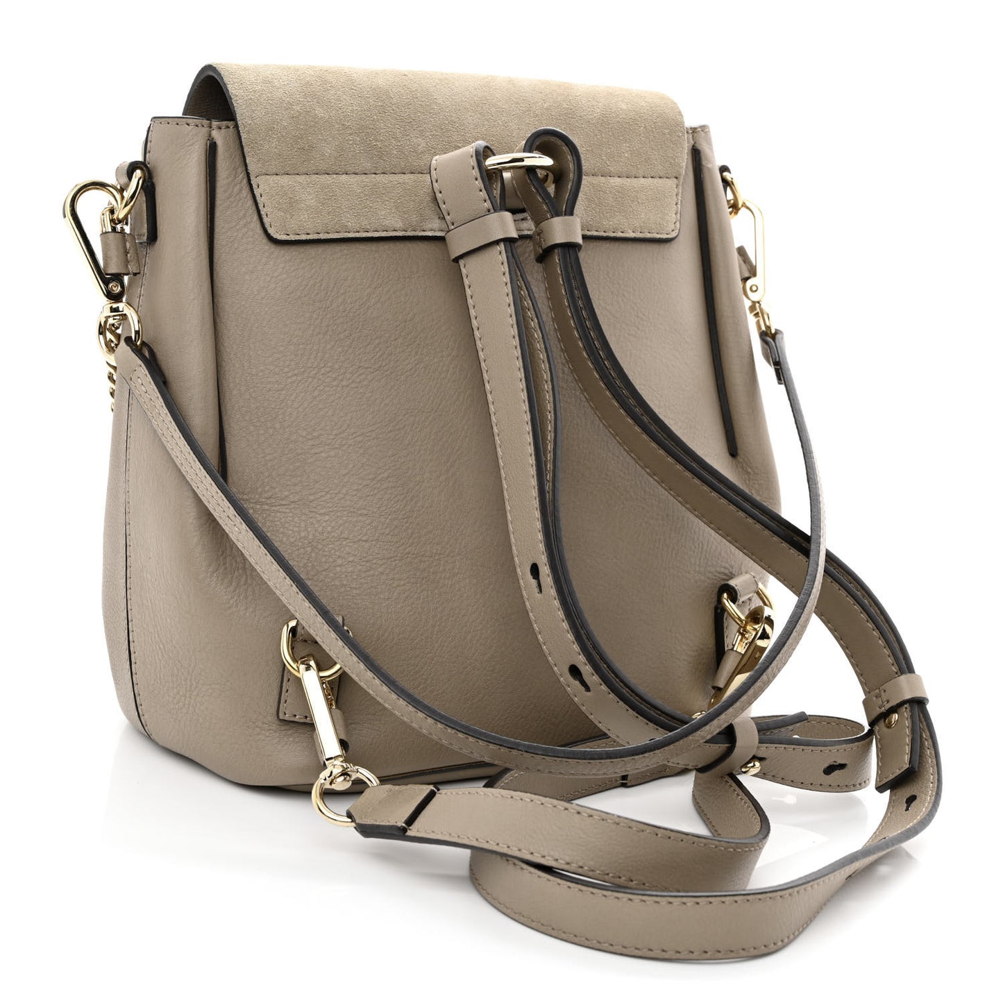 Suede Calfskin Medium Faye Backpack Motty Grey