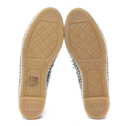 Chanel Tweed CC Espadrilles 36 Turquoise Multicolor 5 of 8