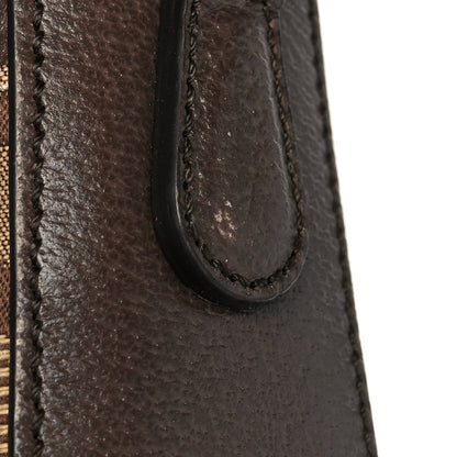 Gucci Monogram Jumbo GG Textured Dollar Calfskin Web Messenger Shoulder Bag Camel Ebony New Acero 11 of 15