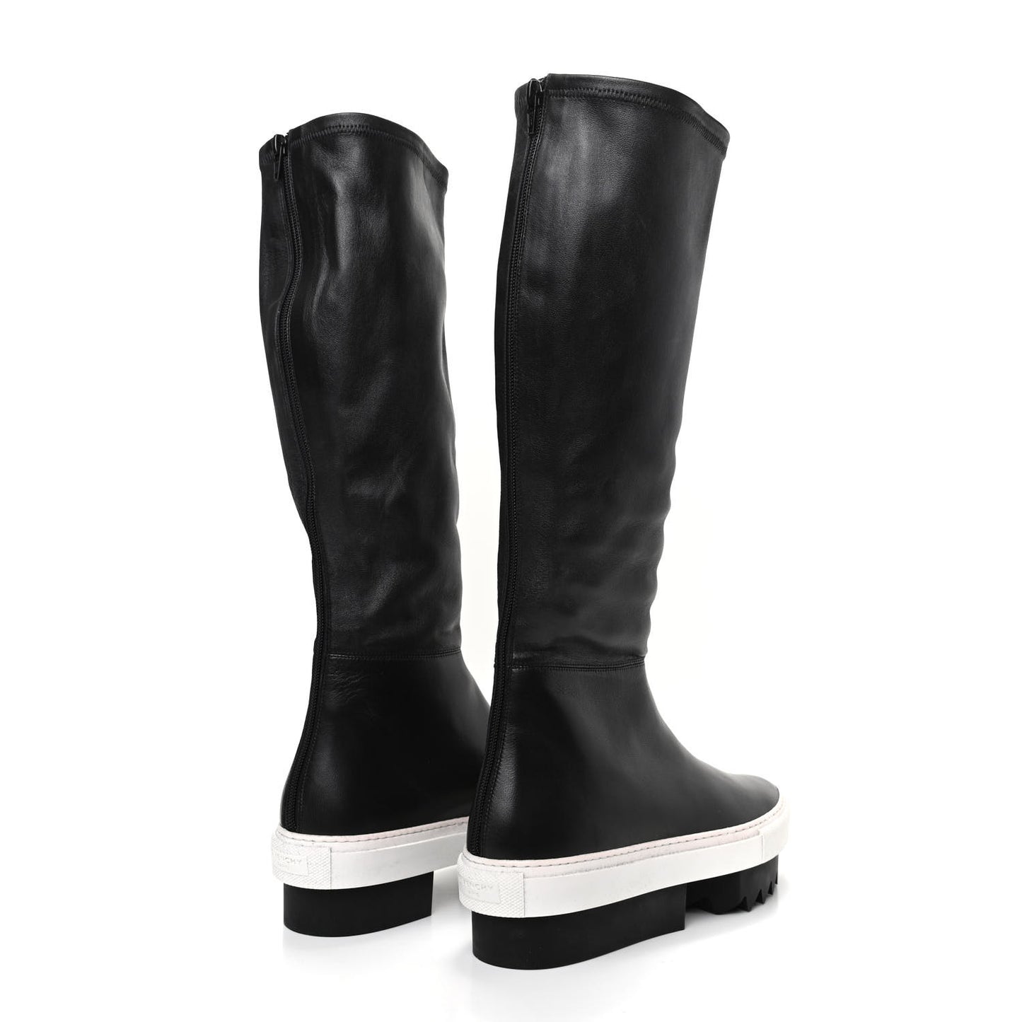 Lambskin Platform Knee Boots 37 Black