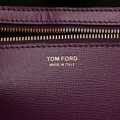 Tom Ford Grained Calfskin Small T Tote Bordeaux 6 of 13