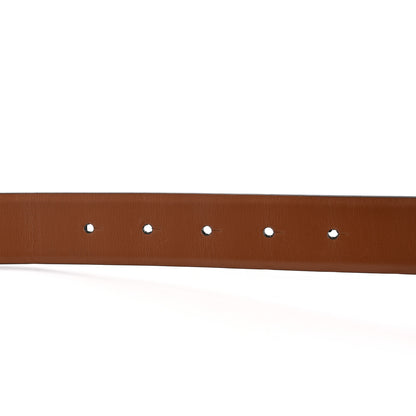 Valentino Garavani Glossy Calfskin VLogo Reversible 30mm Belt 85 34 Saddle Brown Black 4 of 7