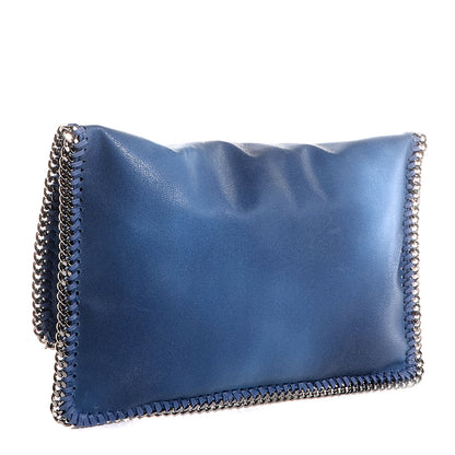 Stella McCartney Faux Shaggy Deer Falabella Fold Over Clutch Blue 3 of 8