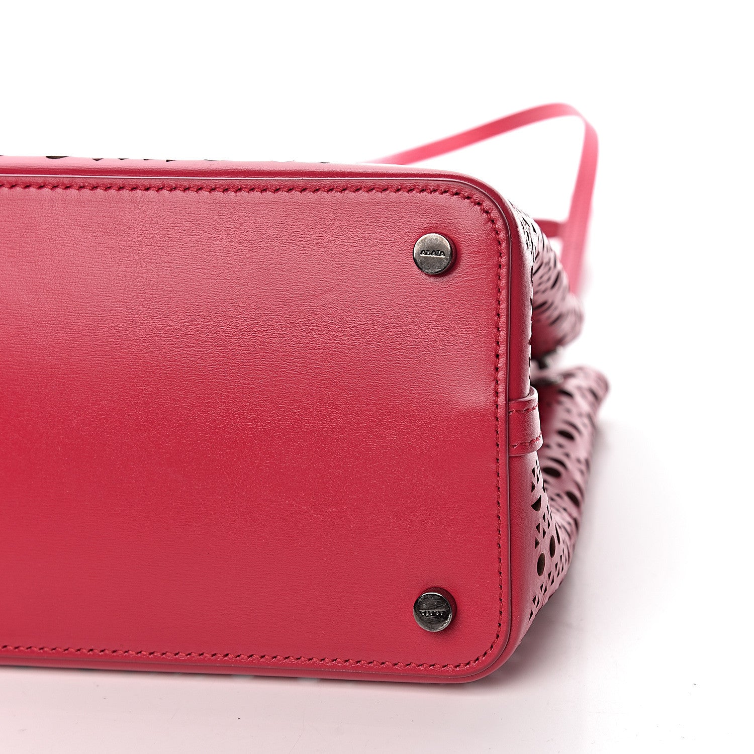 Alaia Calfskin Vienne Wave Mina 25 Bag Framboise 10 of 10