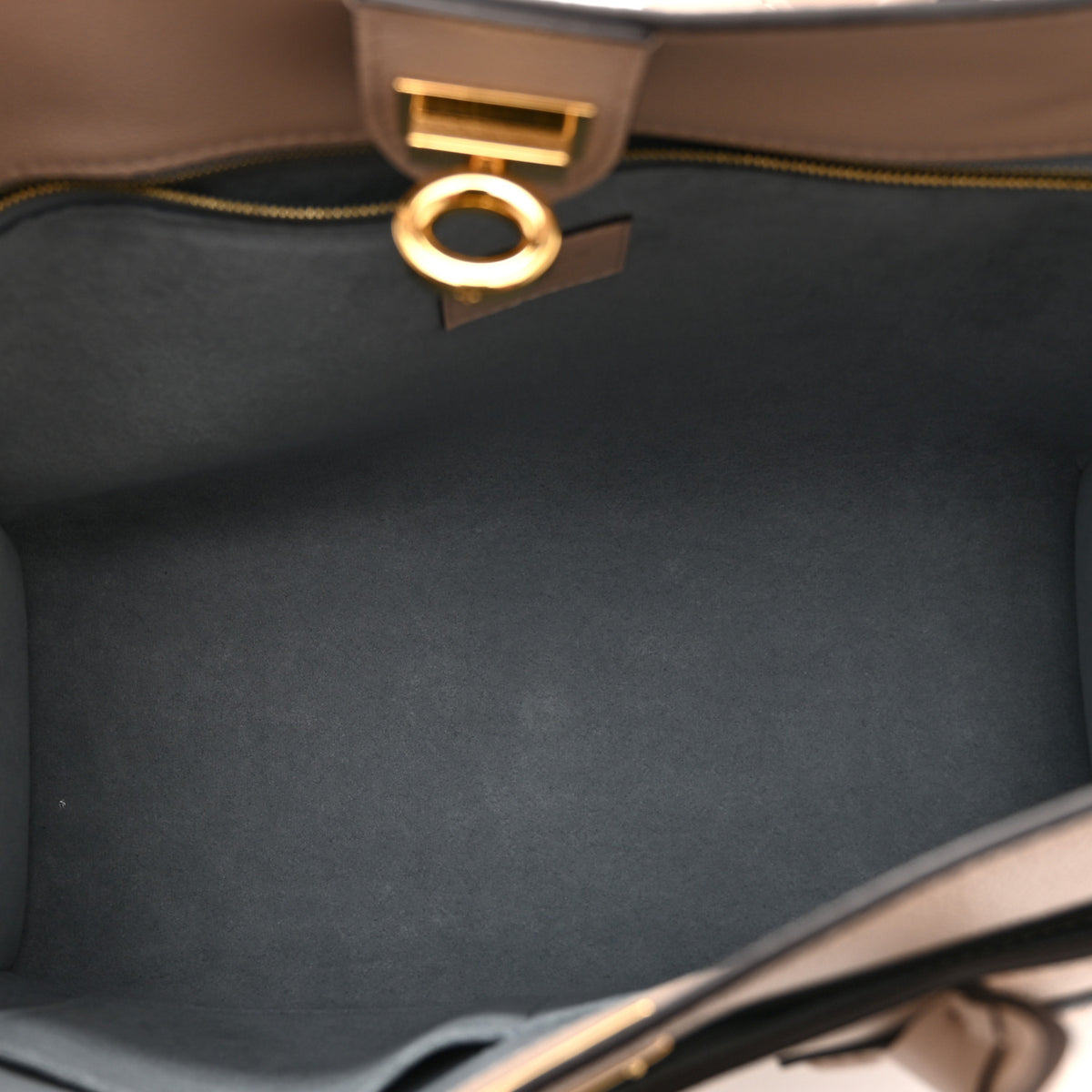 Louis Vuitton Calfskin Monogram On My Side MM Greige 5 of 9