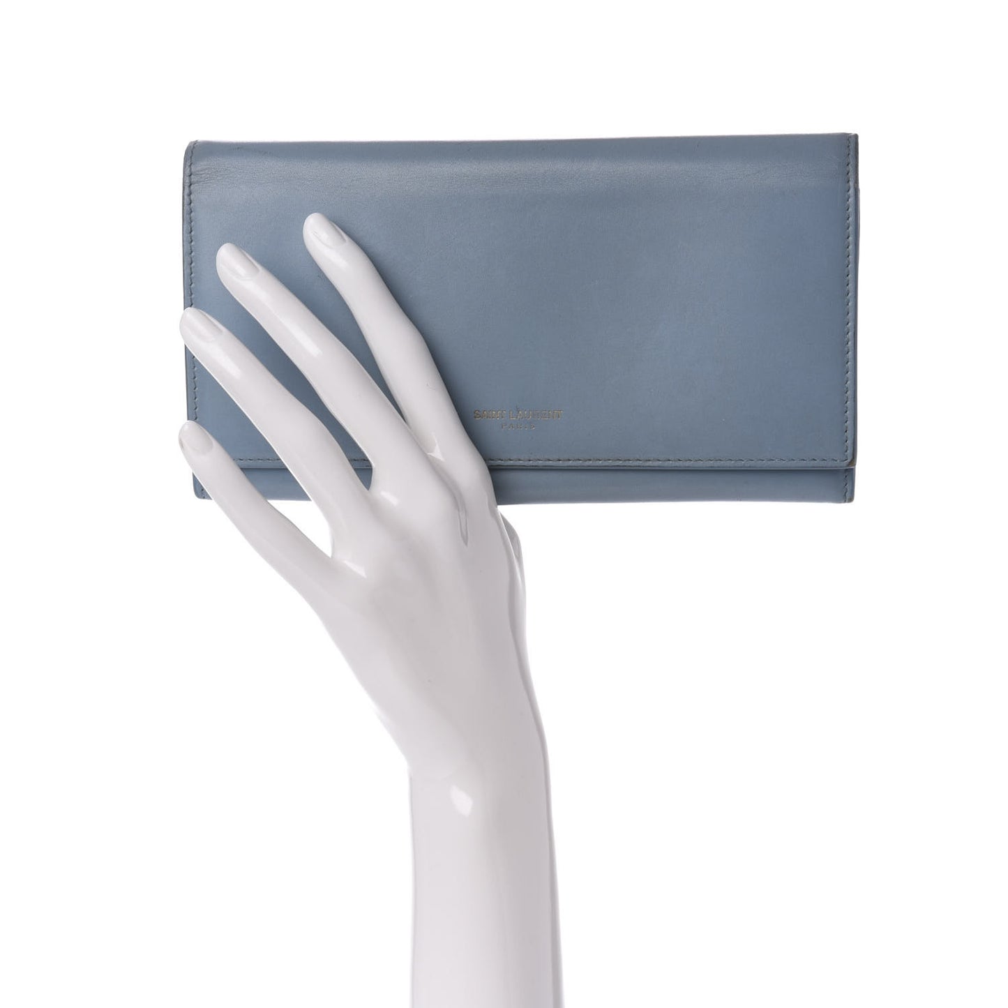 Calfskin Classic Large Marquage Flap Wallet Blue