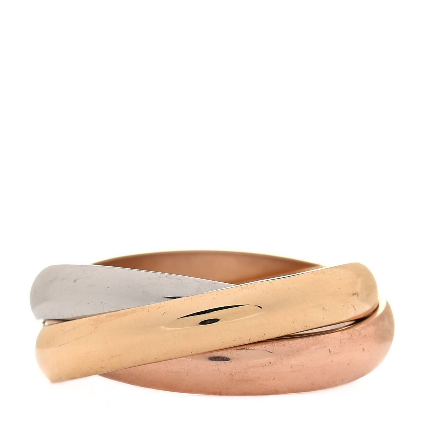 18K Pink Yellow White Gold Classic Les Must De Cartier Trinity Ring 54 7
