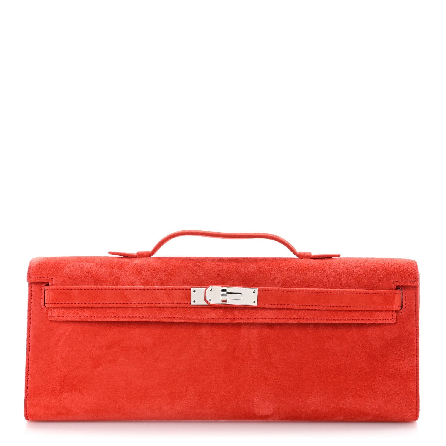 Hermes Veau Doblis Kelly Cut Clutch Pochette Capucine 1 of 9