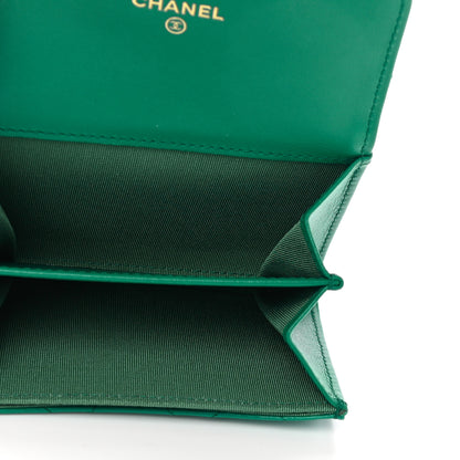 Chanel Aged Calfskin Quilted Reissue Card Holder Wallet Green 5 of 8
