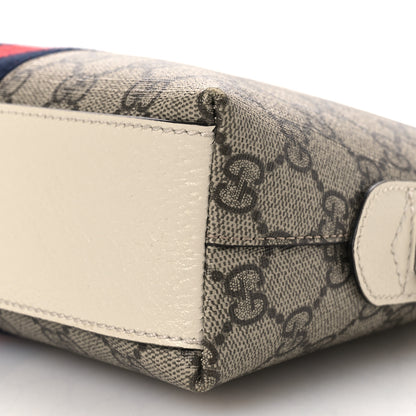 Gucci GG Supreme Monogram Textured Dollar Calfskin Web Small Ophidia Dome Shoulder Bag Beige Ebony Mystic White 10 of 10