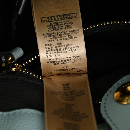 Burberry Derby Calfskin Watersnake Beasts Fish Small Banner Tote Pale Opal 8 of 9