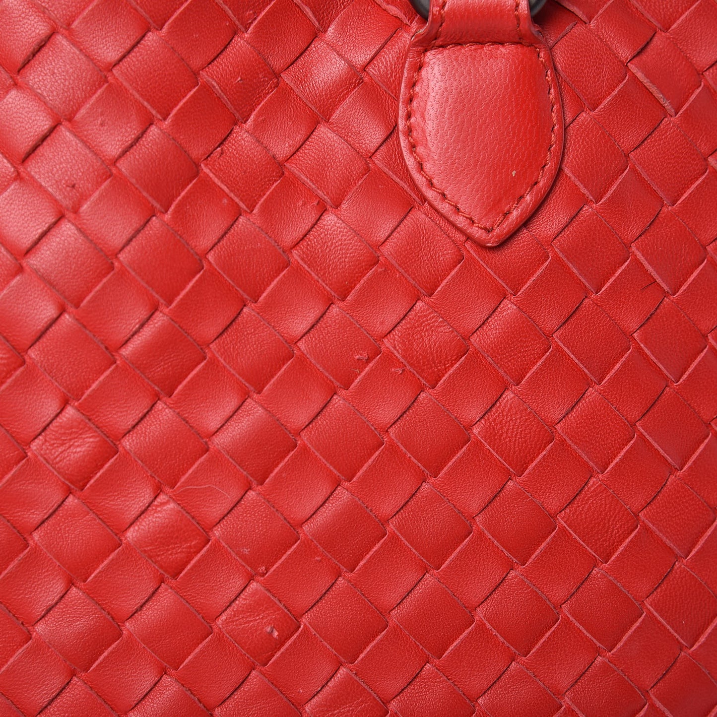 Nappa Intrecciato Double Handle Bucket Bag New Red