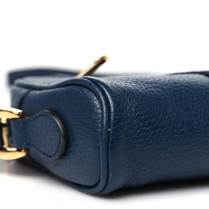 Gucci Textured Calfskin Web Mini Ophidia Shoulder Bag Blue Agata 9 of 10