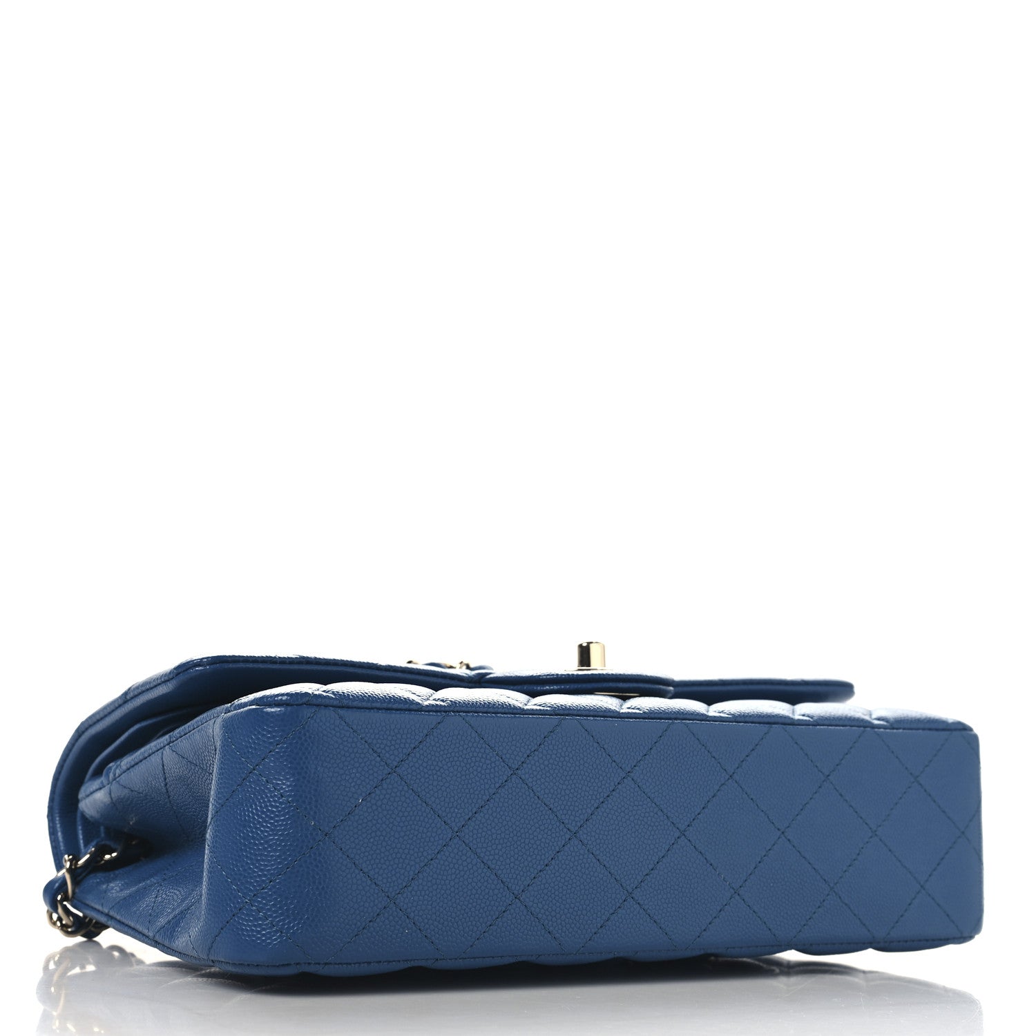 Chanel Caviar Quilted Medium Double Flap Blue 4 of 13