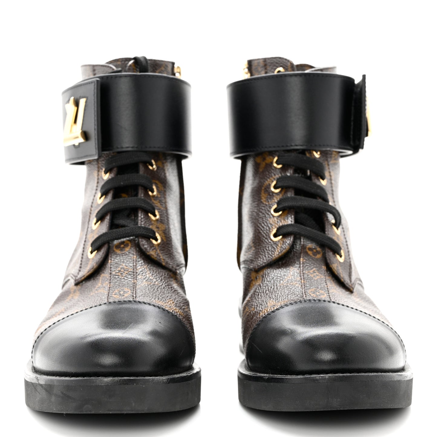 Calfskin Monogram Wonderland Flat Ranger Boots 39 Black