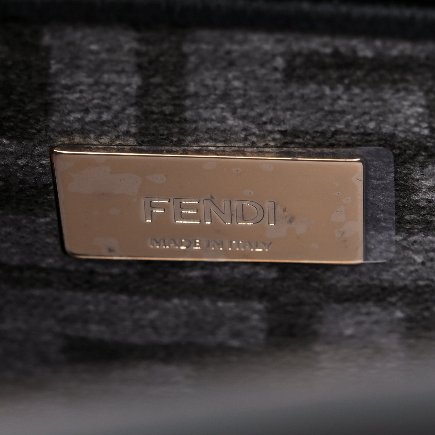Fendi Vitello Seta Chenille FF Mini Peekaboo Iconic Satchel Anthracite Asfalto 7 of 9