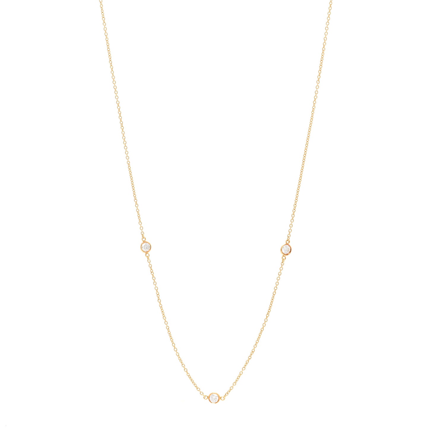 18K Yellow Gold Elsa Peretti Diamonds by the Yard 3 Station Necklace