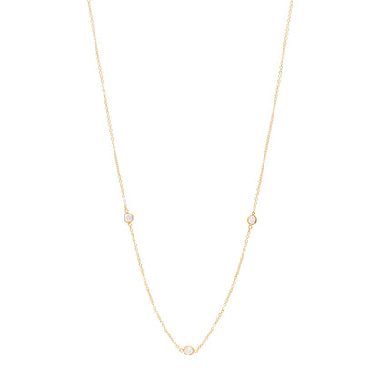 Tiffany 18K Yellow Gold Elsa Peretti Diamonds by the Yard 3 Station Necklace 1 of 4