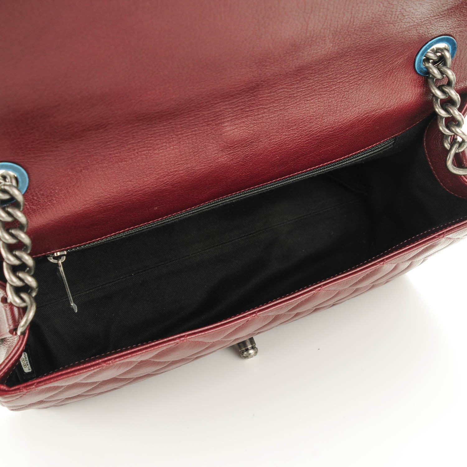 Chanel Metallic Goatskin Quilted Large City Rock Flap Burgundy 5 of 7