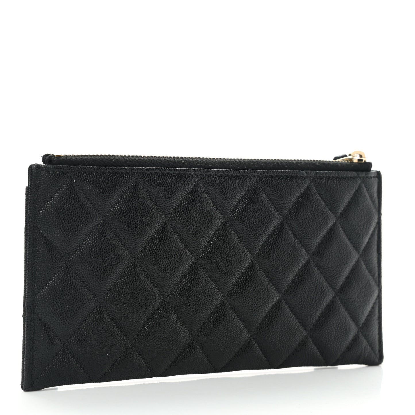 Caviar Quilted Classic Zip Boy Pouch Black