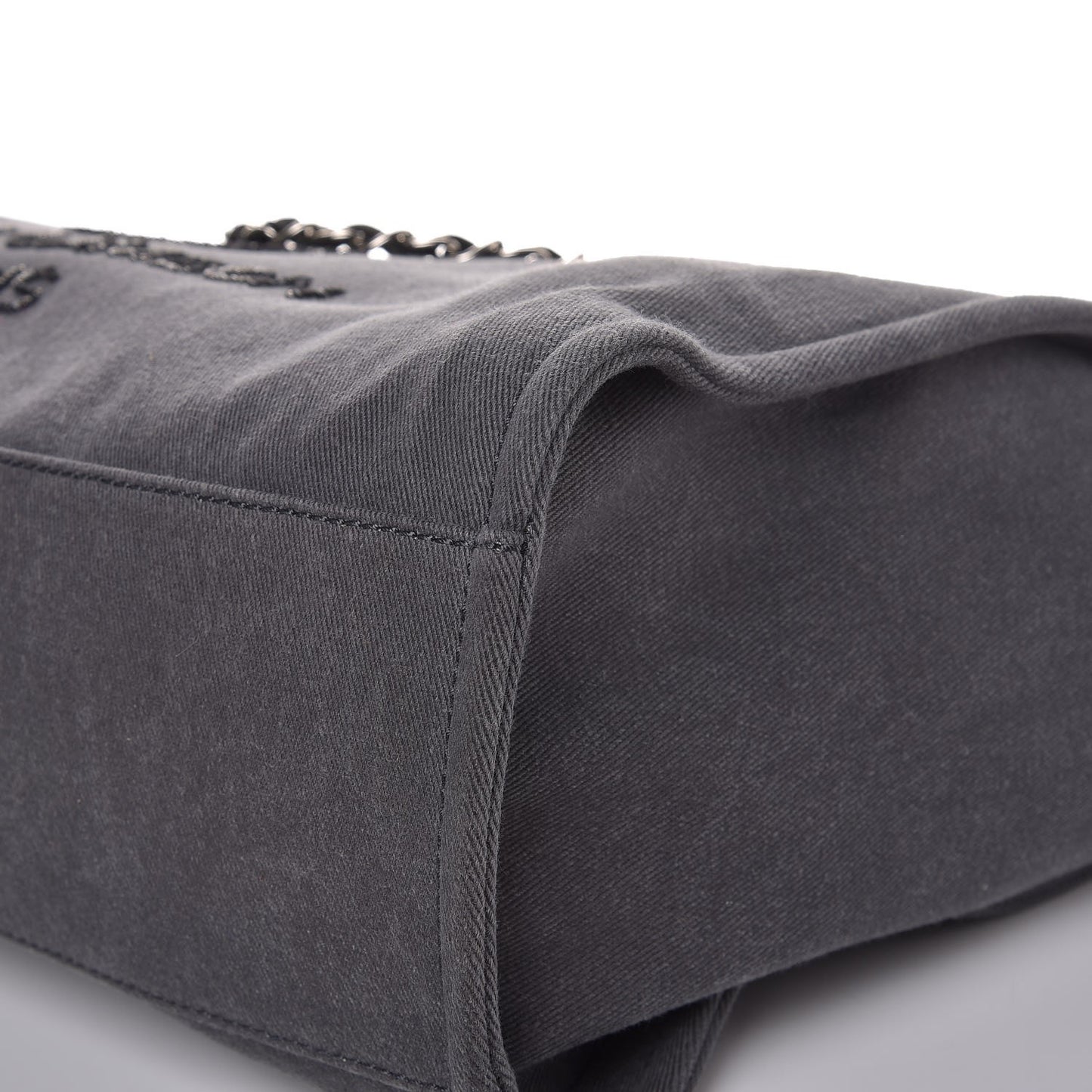 Canvas Sequin Large Deauville Tote Charcoal
