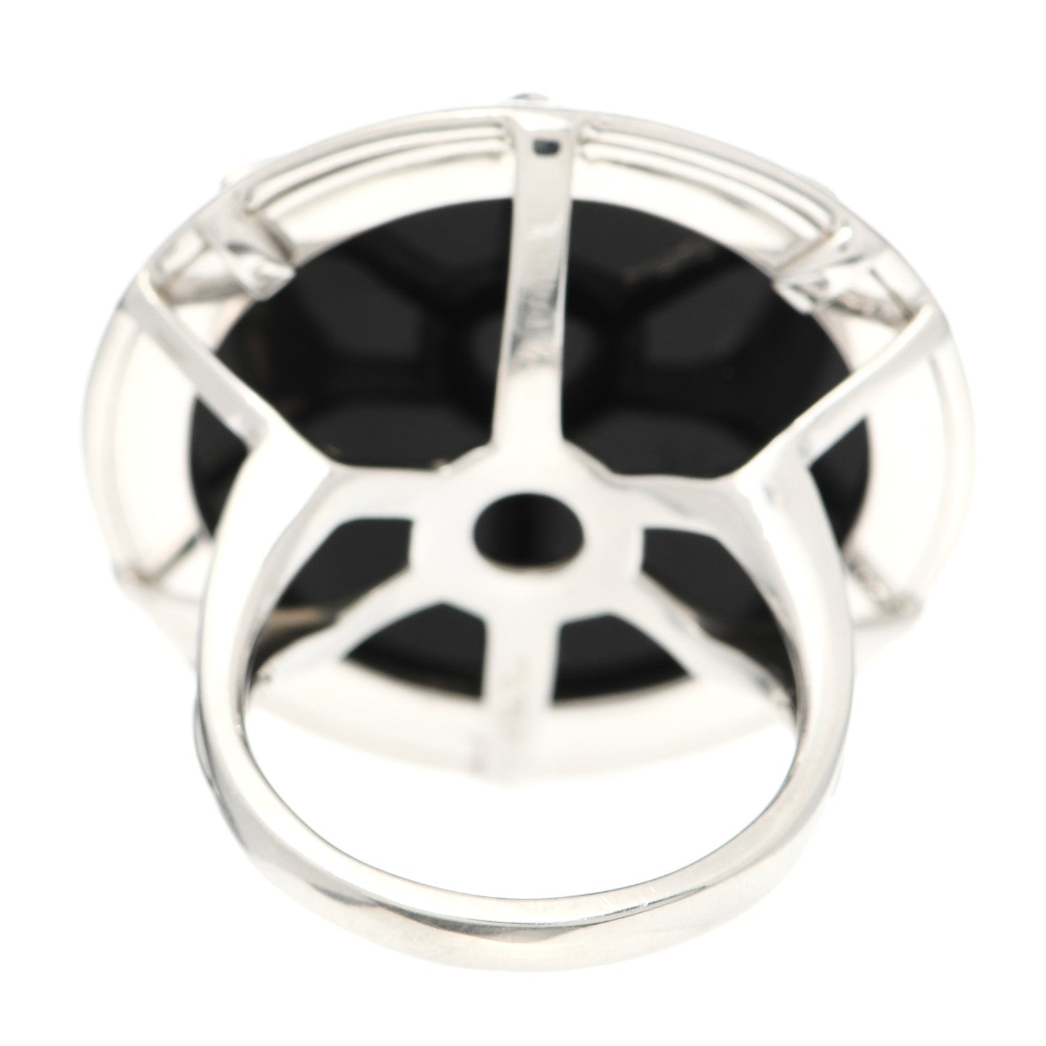 Tiffany Sterling Silver Onyx Paloma Picasso Zellige Medallion Ring 50 5.25 4 of 5