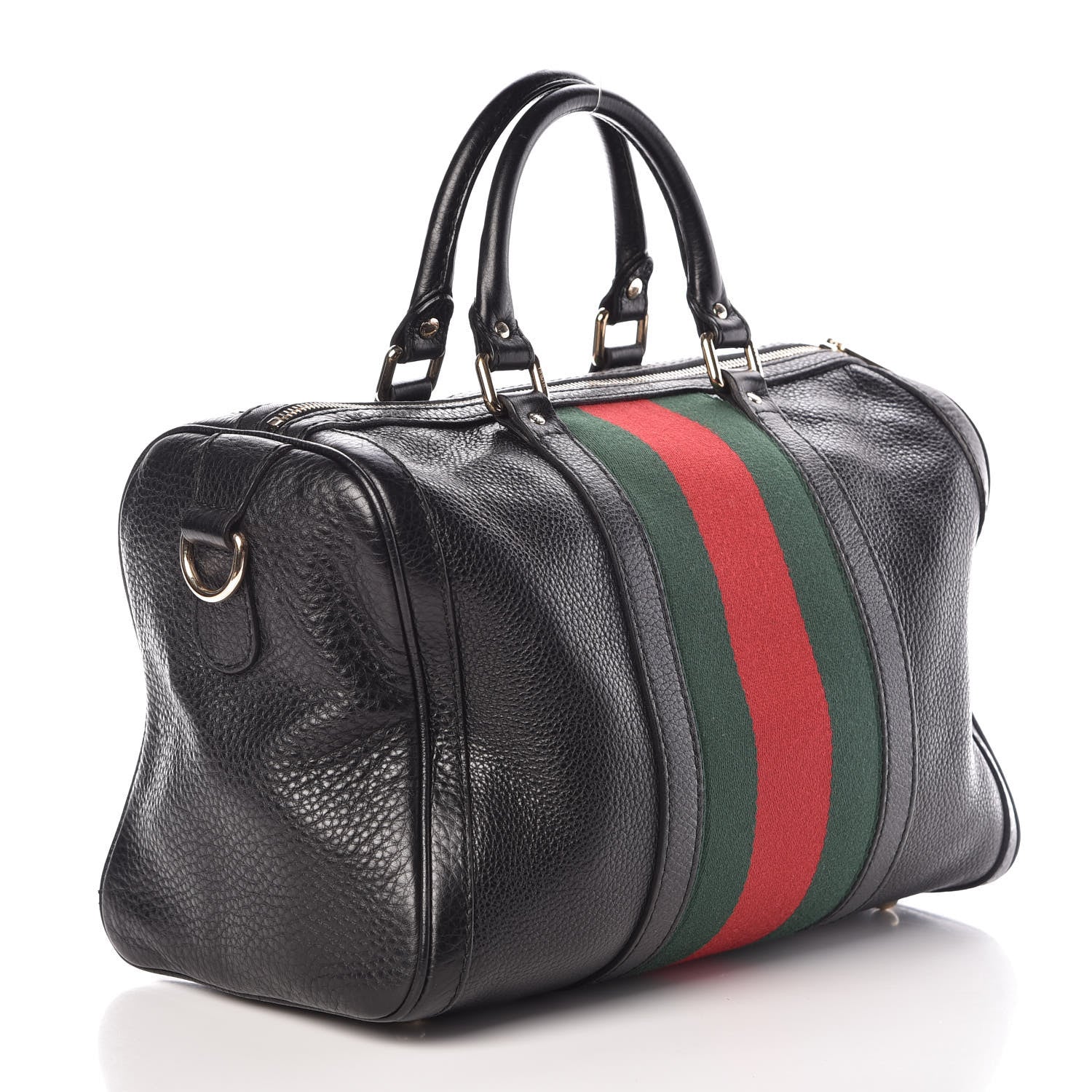 Gucci Calfskin Vintage Web Medium Boston Black 3 of 9